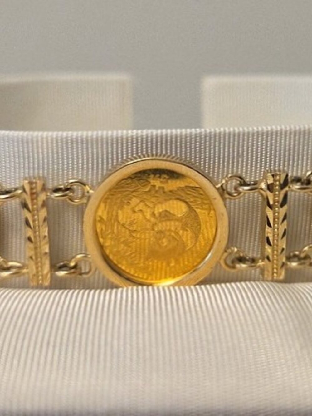 1994 CHINA CHINESE PANDA 1/20 OZ YAUN COIN BRACELET SET IN 14KY GOLD 7 COINS - Picture 12 of 16